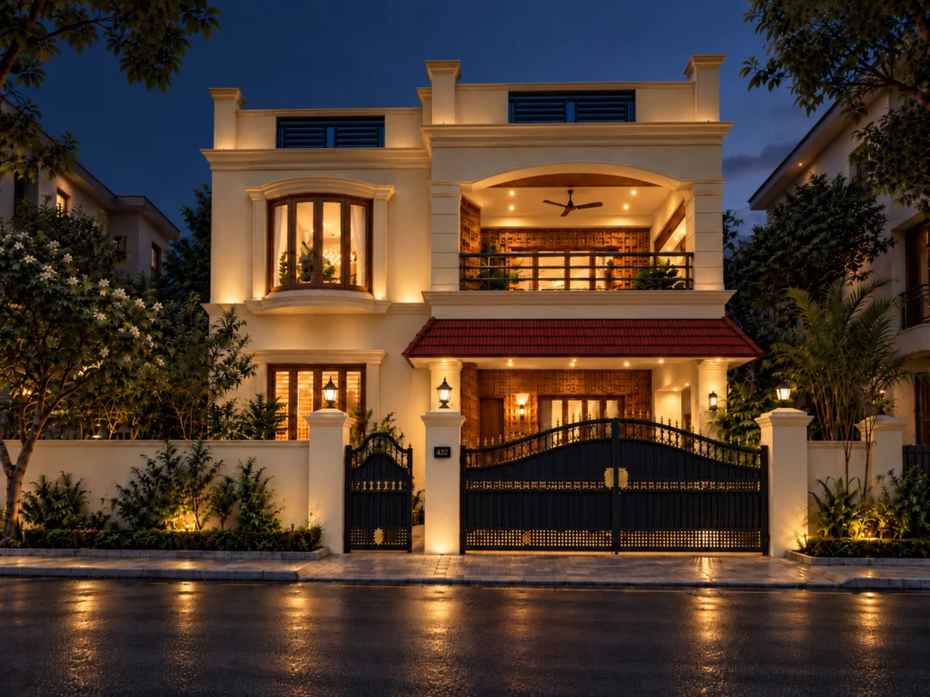 Subburaj Residence building exterior, view 4